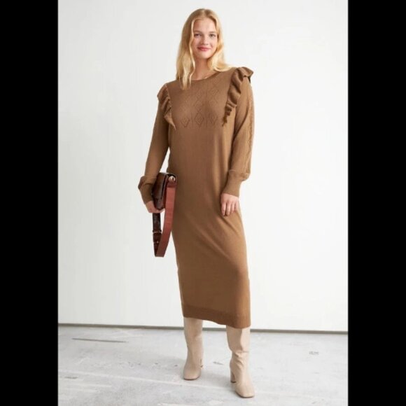 & Other Stories Knit Ruffle Dress sz Small - Picture 4 of 4